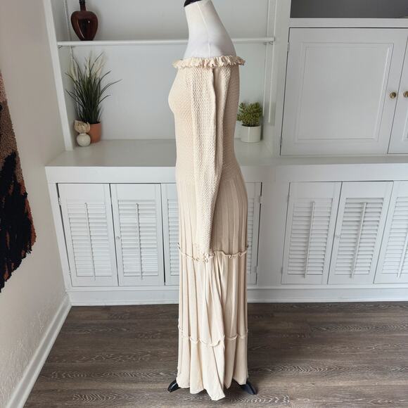 Altuzarra Alisha Off-the-Shoulder Pleated Knit Midi Dress Size XL - Picture 5 of 11